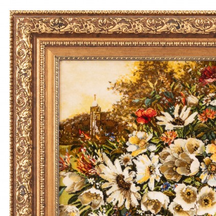 Handwoven Pictorial Rug, All-over Layout, Wool and Silk on Silk Warp, Tabriz, 88 × 55 cm Ref 70000882