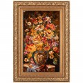 Handwoven Pictorial Rug, All-over Layout, Wool and Silk on Silk Warp, Tabriz, 60 × 68 cm Ref 70000883