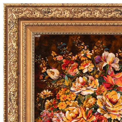 Handwoven Pictorial Rug, All-over Layout, Wool and Silk on Silk Warp, Tabriz, 60 × 68 cm Ref 70000883