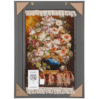 Handwoven Pictorial Rug, All-over Layout, Wool and Silk on Silk Warp, Tabriz, 44 × 70 cm Ref 70000884