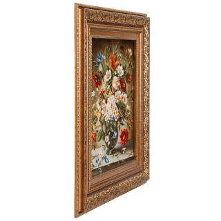 Handwoven Pictorial Rug, All-over Layout, Wool and Silk on Silk Warp, Tabriz, 42 × 50 cm Ref 70000885