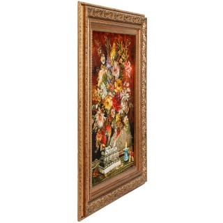 Handwoven Pictorial Rug, All-over Layout, Wool and Silk on Silk Warp, Tabriz, 49 × 67 cm Ref 70000886