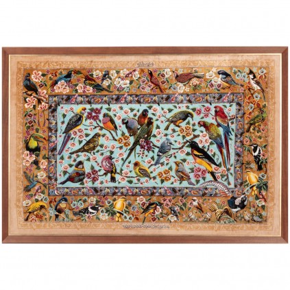 Handwoven Pictorial Rug, All-over Layout, All Silk, Qom, 127 × 85 cm Ref 70100889