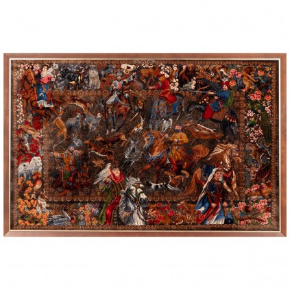 Handwoven Pictorial Rug, All-over Layout, All Silk, Qom, 152 × 100 cm Ref 70100892