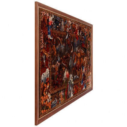 Handwoven Pictorial Rug, All-over Layout, All Silk, Qom, 152 × 100 cm Ref 70100892