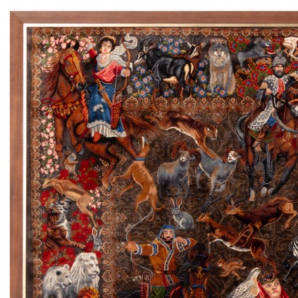 Handwoven Pictorial Rug, All-over Layout, All Silk, Qom, 152 × 100 cm Ref 70100892