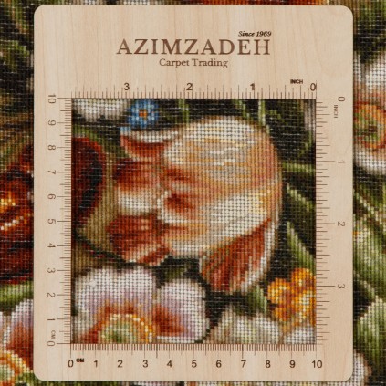 Handwoven Pictorial Rug, All-over Layout, Wool and Silk on Silk Warp, Tabriz, 40 × 53 cm Ref 70000894