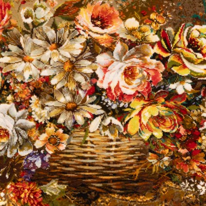 Handwoven Pictorial Rug, All-over Layout, Wool and Silk on Silk Warp, Tabriz, 96 × 49 cm Ref 70000895