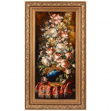 Handwoven Pictorial Rug, All-over Layout, Wool and Silk on Silk Warp, Tabriz, 47 × 97 cm Ref 70000906