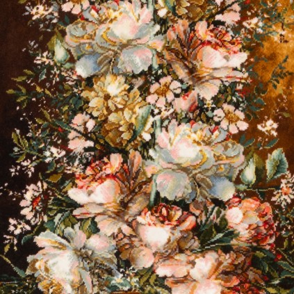 Handwoven Pictorial Rug, All-over Layout, Wool and Silk on Silk Warp, Tabriz, 47 × 97 cm Ref 70000906