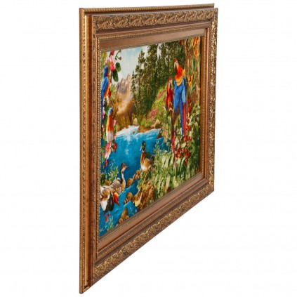 Handwoven Pictorial Rug, All-over Layout, Wool and Silk on Silk Warp, Tabriz, 52 × 95 cm Ref 70000912