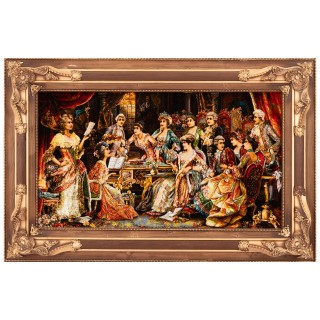 Handwoven Pictorial Rug, All-over Layout, Wool and Silk on Silk Warp, Tabriz, 108 × 61 cm Ref 70000915