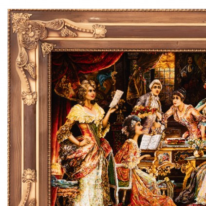 Handwoven Pictorial Rug, All-over Layout, Wool and Silk on Silk Warp, Tabriz, 108 × 61 cm Ref 70000915