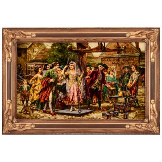 Handwoven Pictorial Rug, All-over Layout, Wool and Silk on Silk Warp, Tabriz, 126 × 78 cm Ref 70000916