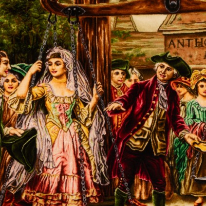 Handwoven Pictorial Rug, All-over Layout, Wool and Silk on Silk Warp, Tabriz, 126 × 78 cm Ref 70000916