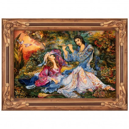 Handwoven Pictorial Rug, All-over Layout, Wool and Silk on Silk Warp, Tabriz, 125 × 83 cm Ref 70100918