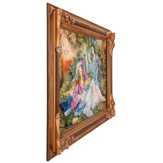 Handwoven Pictorial Rug, All-over Layout, Wool and Silk on Silk Warp, Tabriz, 125 × 83 cm Ref 70100918