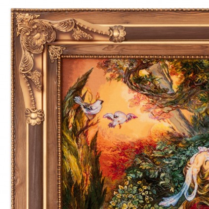 Handwoven Pictorial Rug, All-over Layout, Wool and Silk on Silk Warp, Tabriz, 125 × 83 cm Ref 70100918