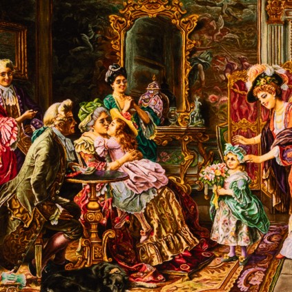 Handwoven Pictorial Rug, All-over Layout, Wool and Silk on Silk Warp, Tabriz, 130 × 86 cm Ref 70100919