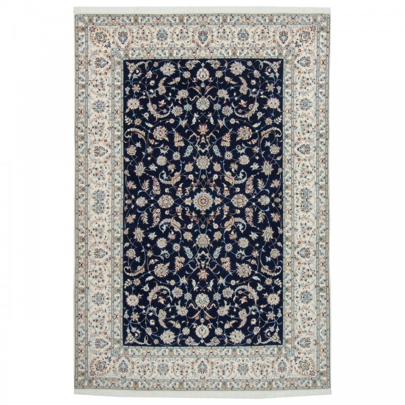 Handwoven Carpet, All-over Floral Layout, Wool and Silk on Wool Warp, Nain, 206 × 304 cm Ref 10601107
