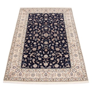 Handwoven Carpet, All-over Floral Layout, Wool and Silk on Wool Warp, Nain, 206 × 304 cm Ref 10601107