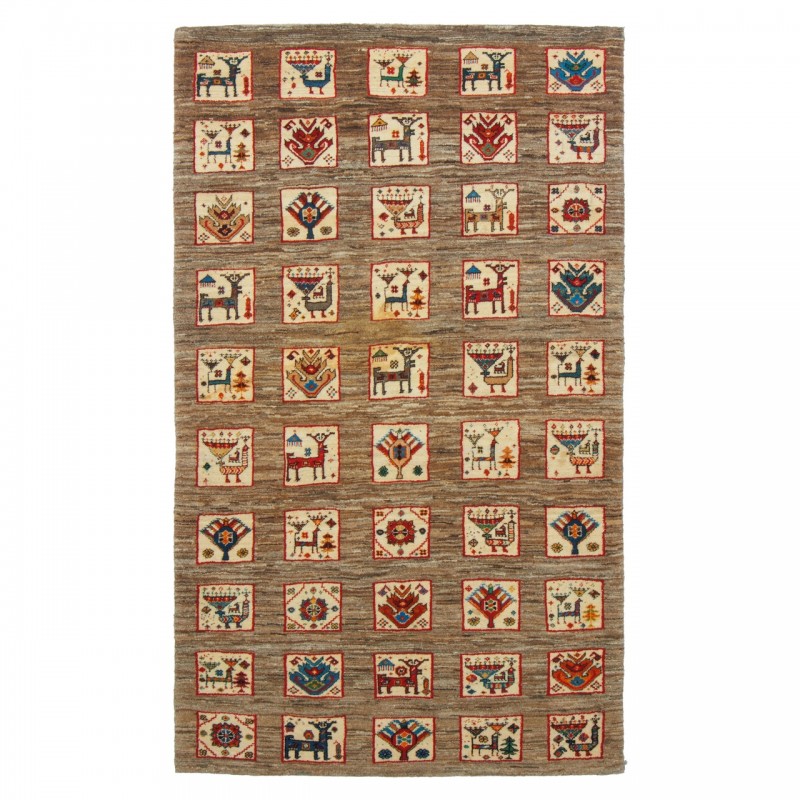 Handwoven Gabbeh, Square/Block Layout, All Wool, Shiraz, 107 × 180 cm Ref 50101379