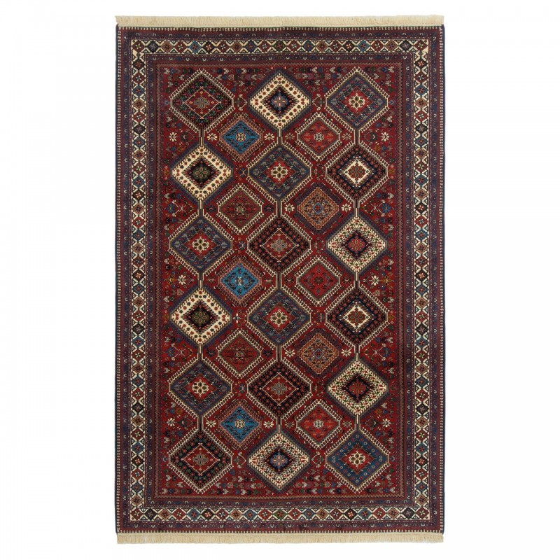 Handwoven Carpet, Square/Block Layout, All Wool, Shiraz, 204 × 310 cm Ref 10601436