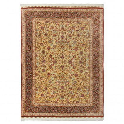 Handwoven Carpet, All-over Floral Layout, All Silk, Qom, 300 × 405 cm Ref 11201455