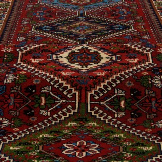 Handwoven Carpet, Square/Block Layout, All Wool, Shiraz, 85 × 494 cm Ref 10401484