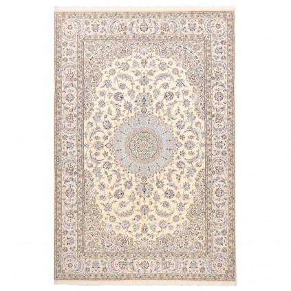 Handwoven Carpet, Corner Medallion Layout, Wool and Silk on Wool Warp, Nain, 200 × 300 cm Ref 10601100