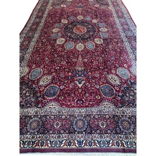 Handwoven Rug, Corner Medallion Layout, Wool on Cotton Warp, Tabriz, 400 × 570 cm Ref 12200715