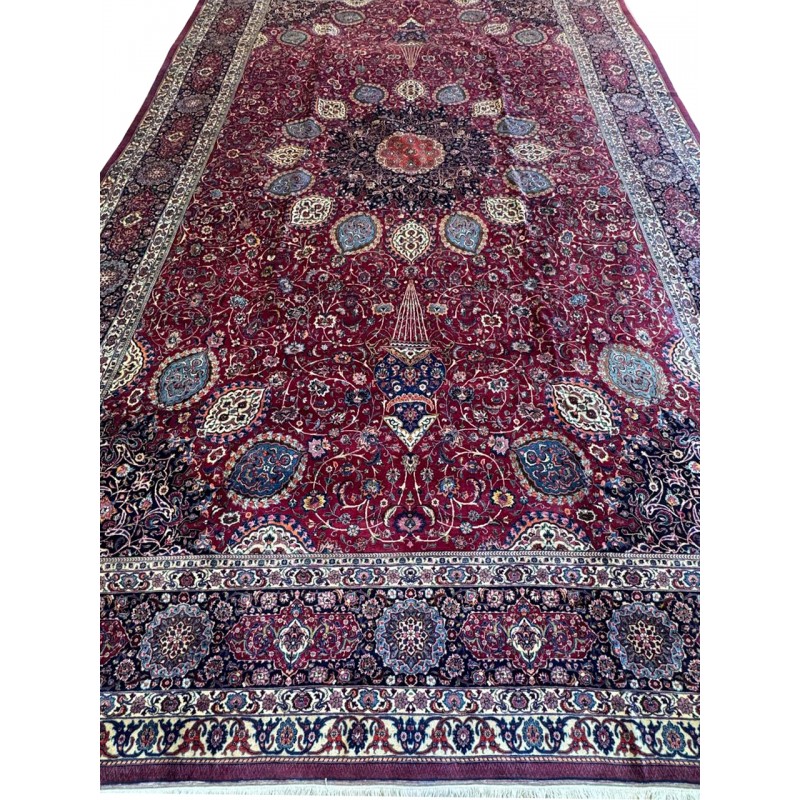 Handwoven Rug, Corner Medallion Layout, Wool on Cotton Warp, Tabriz, 400 × 570 cm Ref 12200715