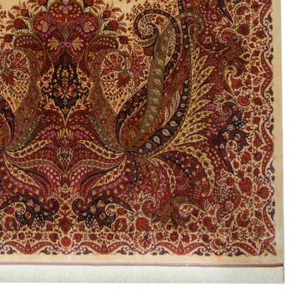 فرش دستباف طرح سراسر تمام ابریشم قم 133 × 206 کد 10200404