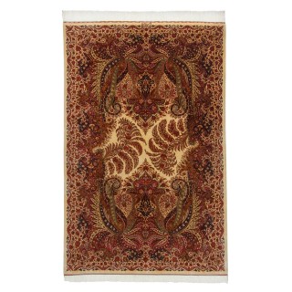 فرش دستباف طرح سراسر تمام ابریشم قم 133 × 206 کد 10200404