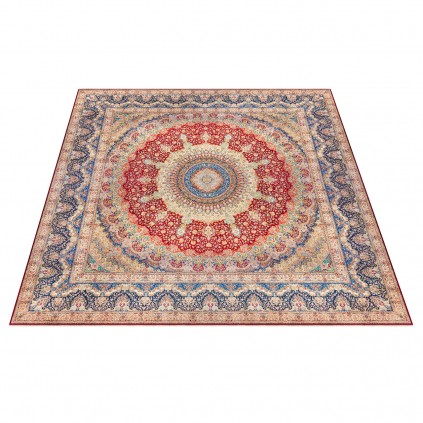 سجادة يدوية ، تصميم كامل، حرير كامل، قم، 2000 × 2000 سم الكود 140000729