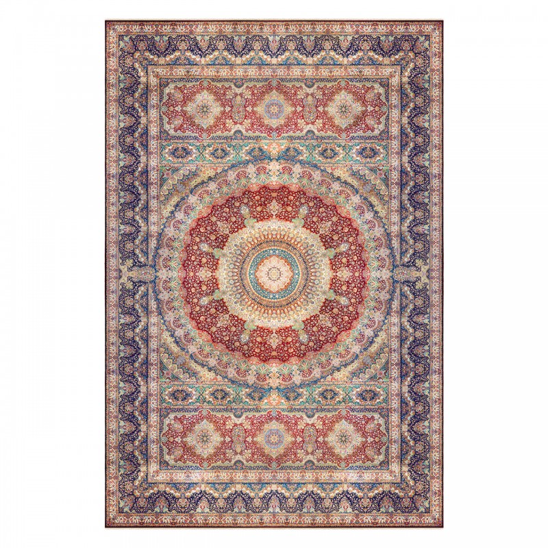 فرش دستباف  طرح ترنج دار گل ابریشم چله پشم تبریز 2000 × 3000 کد 160000727