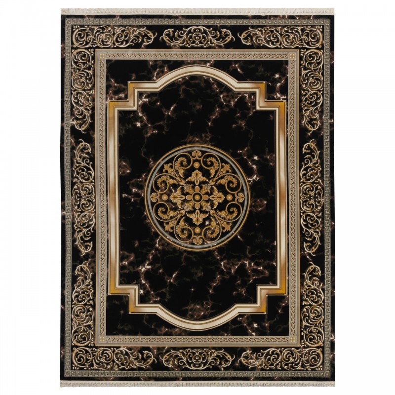 فرش ماشینی طرح ترنج دار مدرن، اکریلیک، سبک پارسی، کد 100003