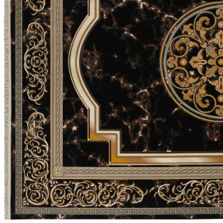 فرش ماشینی طرح ترنج دار مدرن، اکریلیک، سبک پارسی، کد 100003