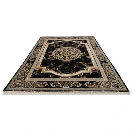 فرش ماشینی طرح ترنج دار مدرن، اکریلیک، سبک پارسی، کد 100003