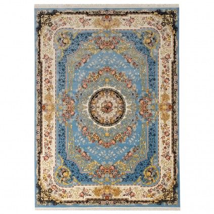 فرش ماشینی طرح لچک ترنج گلدار، اکریلیک، سبک پارسی، کد 100008