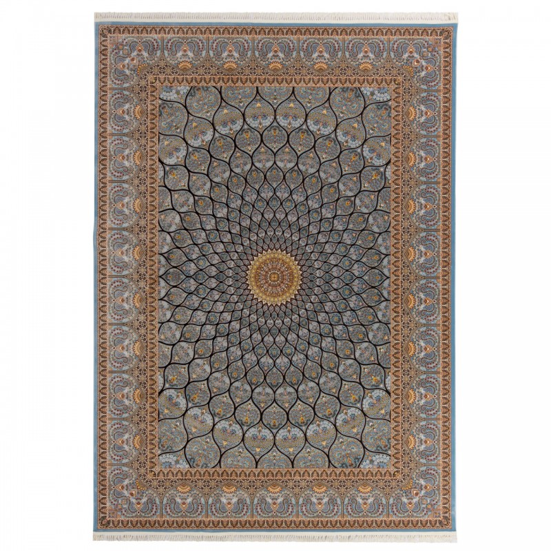 فرش ماشینی طرح گنبدی گلدار، اکریلیک، سبک پارسی، کد 100013