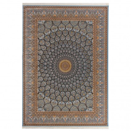 فرش ماشینی طرح گنبدی گلدار، اکریلیک، سبک پارسی، کد 100013