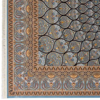 فرش ماشینی طرح گنبدی گلدار، اکریلیک، سبک پارسی، کد 100013