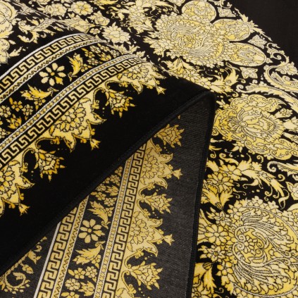 فرش ماشینی طرح لچک ترنج گلدار، اکریلیک، سبک پارسی، کد 100014