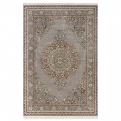 فرش ماشینی طرح لچک ترنج گلدار، اکریلیک، سبک پارسی، کد 100014