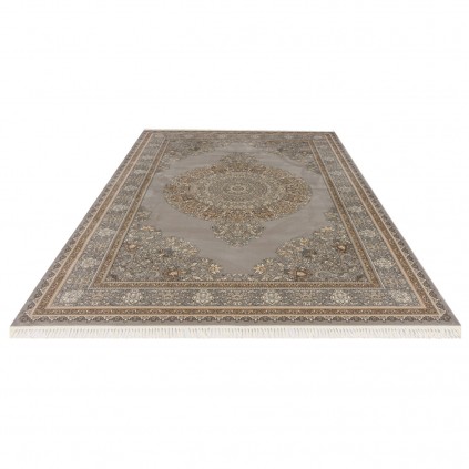 فرش ماشینی طرح لچک ترنج گلدار، اکریلیک، سبک پارسی، کد 100014