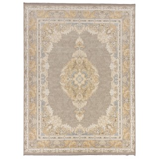 فرش ماشینی طرح لچک ترنج گلدار، اکریلیک، سبک پارسی، کد 100016