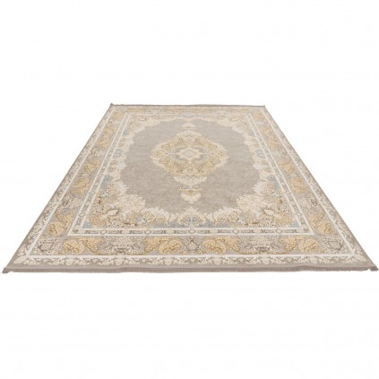 فرش ماشینی طرح لچک ترنج گلدار، اکریلیک، سبک پارسی، کد 100016