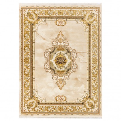 فرش ماشینی طرح ترنج دار مدرن، اکریلیک، سبک پارسی، کد 100046