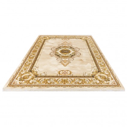 فرش ماشینی طرح ترنج دار مدرن، اکریلیک، سبک پارسی، کد 100046